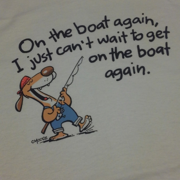 Vintage Fishing Dog Shirt XL Single Stitch made US - Picture 1 of 14